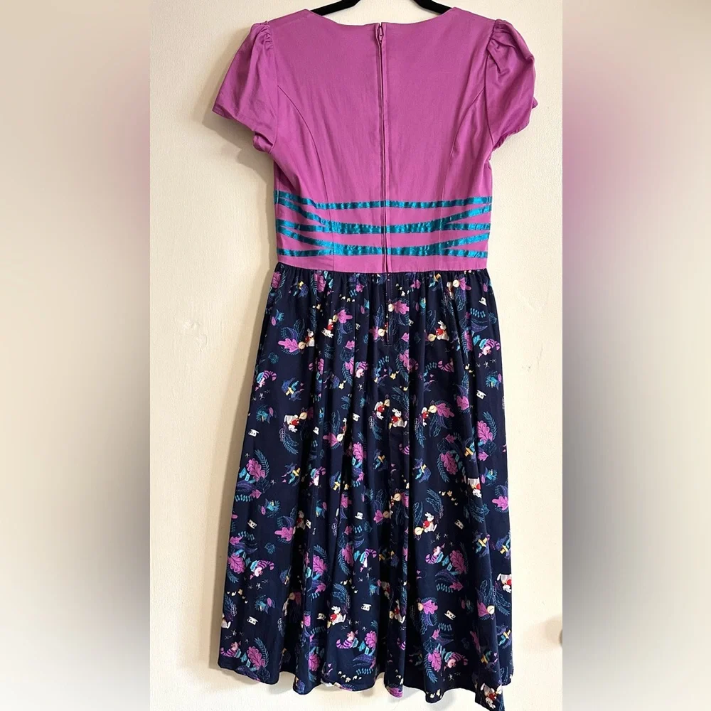 Elegant Purple and Blue Floral Dress - Picture 6 of 7